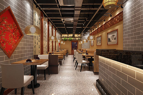西双版纳传统中式餐厅餐馆装修设计效果图